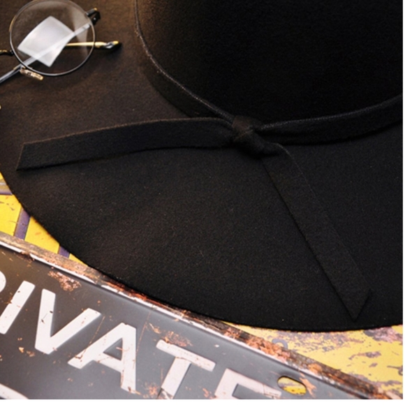 Felt Hat Large Brim Felt Vintage Women Wide Brim Floppy - Picture 3 of 5